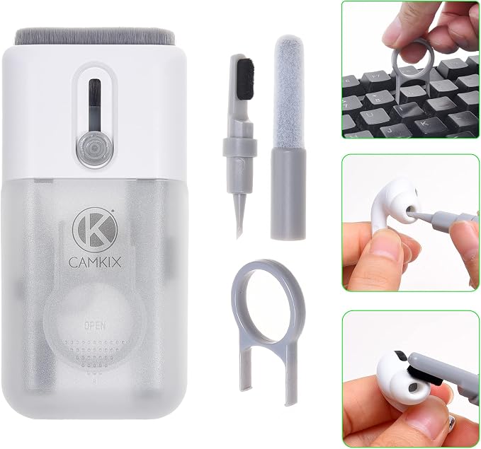 Camkix 6-in-1 Electronics Cleaning Kit - Key Puller, Flocking Sponge Cleaner, Pen Nibs, Cleaning Cloths - Keyboards, Earbuds, Hearing Aids- Cleaner for Smartphones, Laptops, PC Monitors, Cameras - Image 7