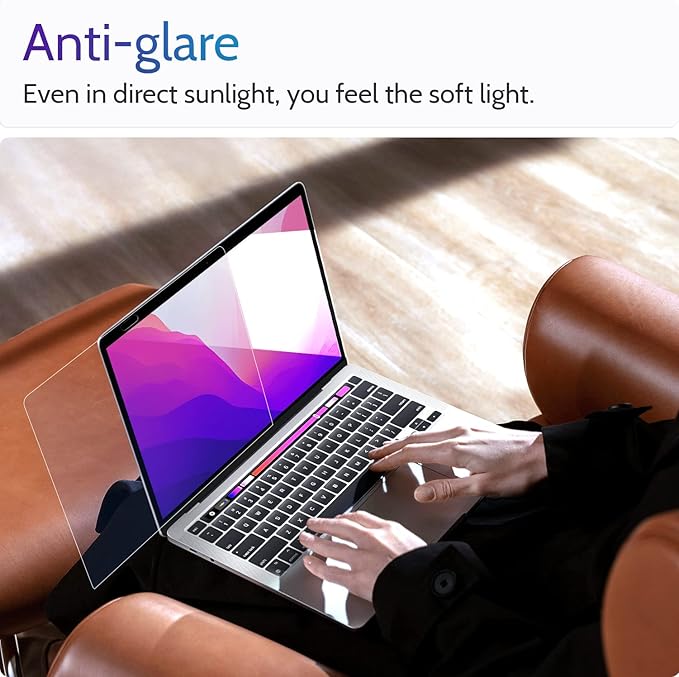 Peslv 3-Pack Anti Blue Light Screen Protector for MacBook Air 13 Inch(2018-2021,M1)&MacBook Pro 13In(2016-2022,M1,M2), 13.3" Mac Laptop Glare Filter Uv Blocker Shield Cover Eye Protection Film