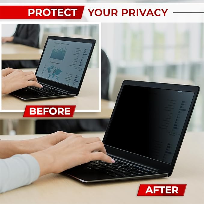 SightPro 14 Inch 16:10 Laptop Privacy Screen Filter - Computer Monitor Privacy Shield and Anti-Glare Protector