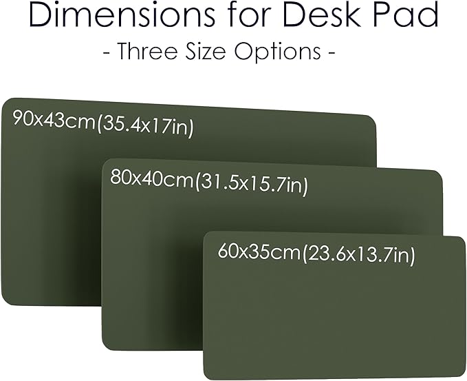 WAYBER Leather Desk Pad Protector, Waterproof Mouse Pad, PU Desk Mat, Office Desk Cover, Desk Writing Mat for Office/Home/Work/Cubicle (Green/Gray) 31.5x15.7in