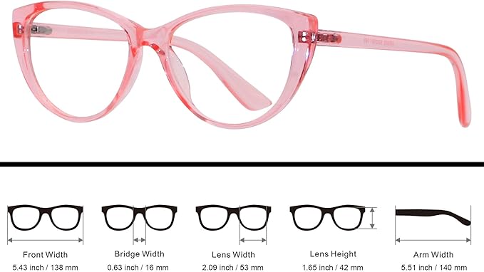 ANDWOOD Blue Light Blocking Glasses Women Bluelight Blocker Computer Cateye Clear Cat Eye Eyeglasses Frame AR003