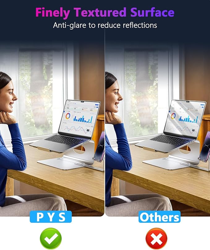 PYS 4-Way Privacy Screen for MacBook Pro 16 inch (2024-2021, M4, M3, M2, M1) - 360° Anti-Spy Filter, Matte Anti-Glare Protector, Scratch-Resistant Film, Laptop Privacy Filter Shield