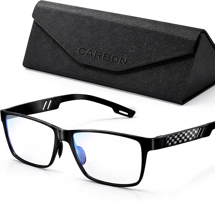 IBOANN Blue Light Glasses for Men - Lightweight Al-Mg Metal, Gaming Computer Blocking Glasses, Eye Protection Anti Eyestrain