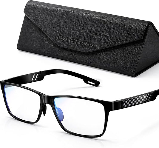 IBOANN Blue Light Glasses for Men - Lightweight Al-Mg Metal, Gaming Computer Blocking Glasses, Eye Protection Anti Eyestrain