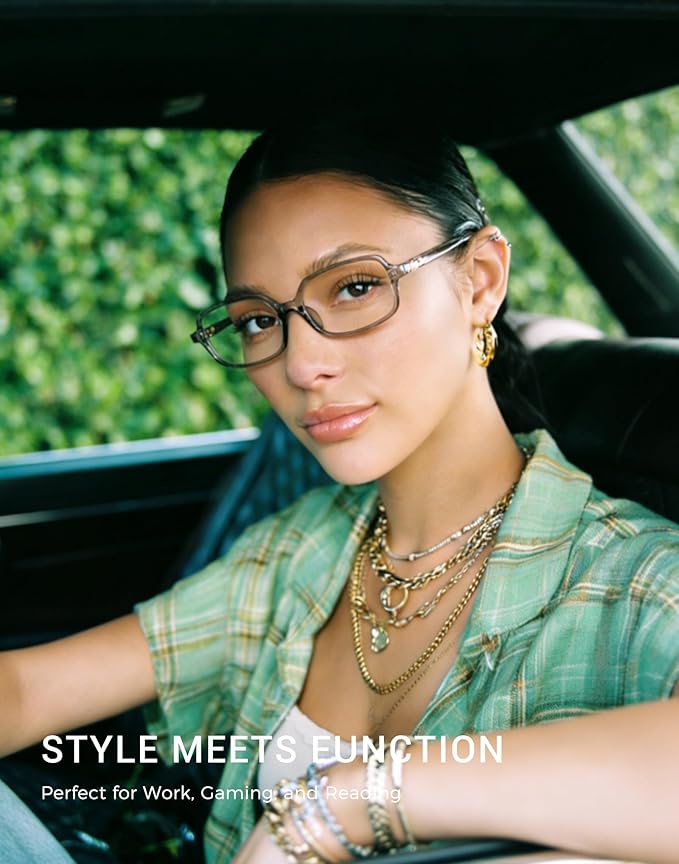 Slocyclub Square Blue Light Blocking Glasses for Women Men Vintage Rectangular Frame Eyeglasses Retro Small Square Glasses