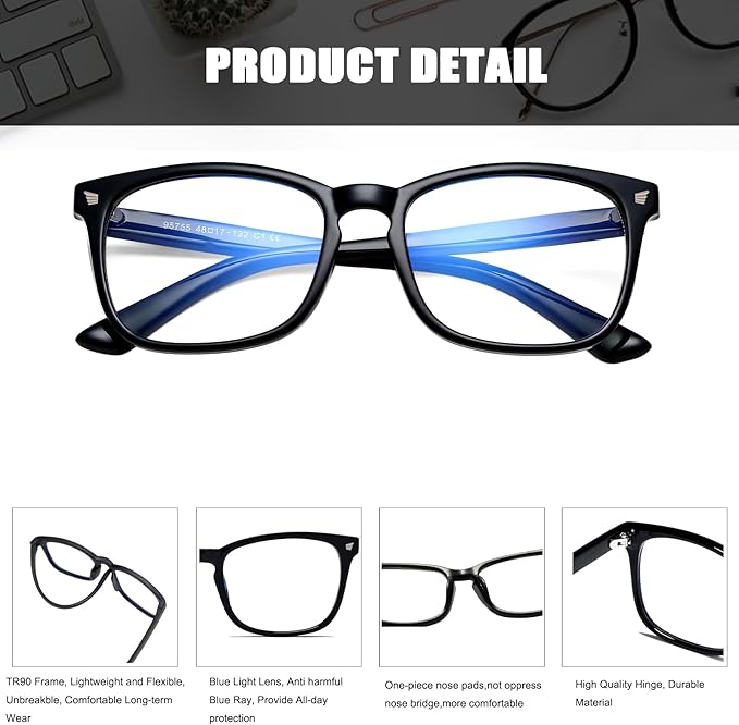 Hycredi Kids Blue Light Blocking Glasses for Boys & Girls – Reduce Eye Strain from Screens, Computer, Gaming, TV & Phone