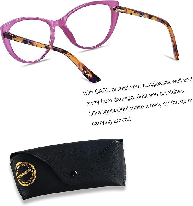 ANDWOOD Blue Light Blocking Glasses Women Bluelight Blocker Computer Cateye Clear Cat Eye Eyeglasses Frame AR003
