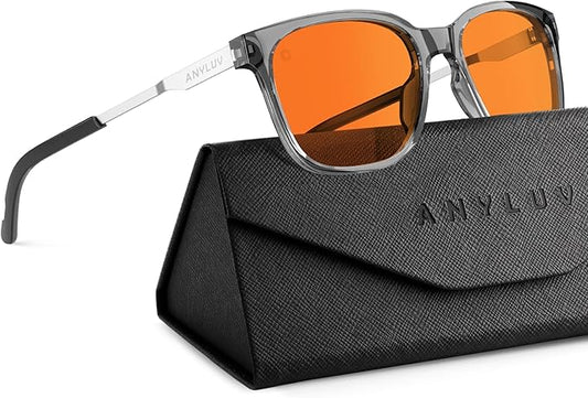 ANYLUV Blue Light Glasses for Men, Lightweight Computer Gaming Glasses, Stylish Anti Eyestrain Blue Light Blocking Men
