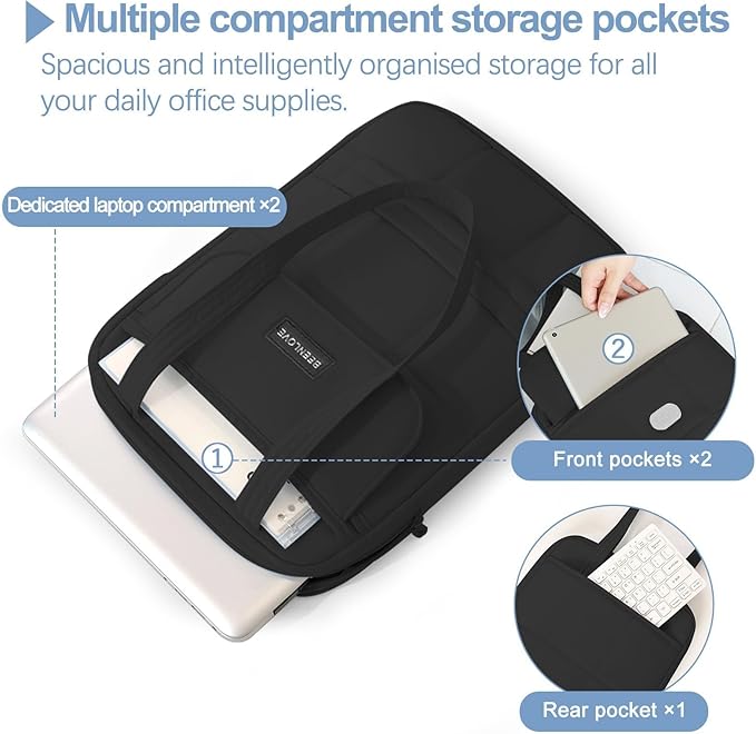 Laptop Bag 13-14 Inch, 360° Protective Puffy Laptop Sleeve, Laptop Case Compatible with MacBook Air 13.6 M5 M4 M3 M2 M1/Neo/Pro 13/14,HP Dell ASUS Lenovo, Black | 14.37"x10.24"x1.38"