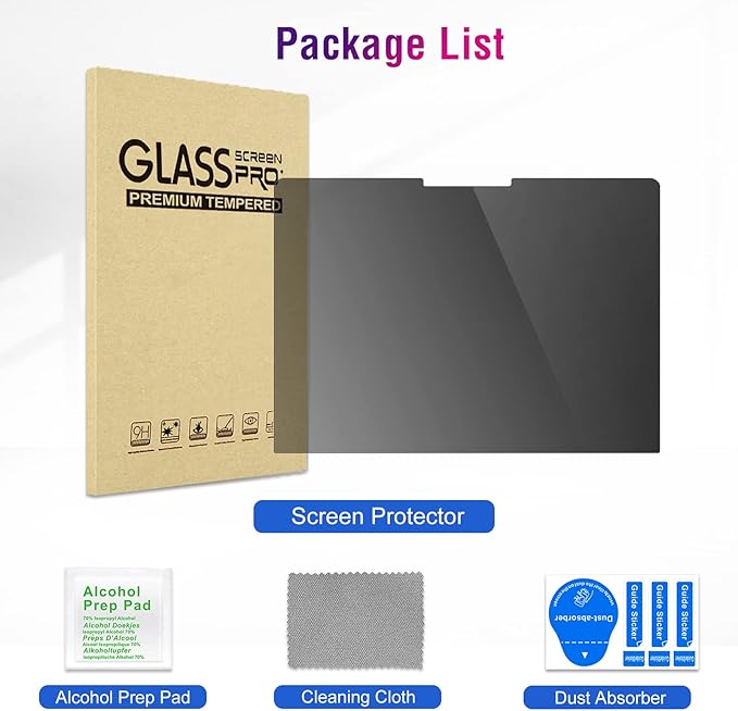ProCase Microsoft Surface Laptop Go 3/2/1 12.4 Inch Privacy Screen Protector, Anti-Spy Tempered Glass Screen Film Guard for 12.4" Surface Laptop Go 2023/2022/ 2020