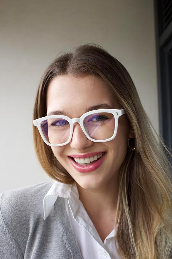 VISOONE Square Blue Light Blocking Glasses TR90 Anti Glare Computer Gaming for Women Men NOE