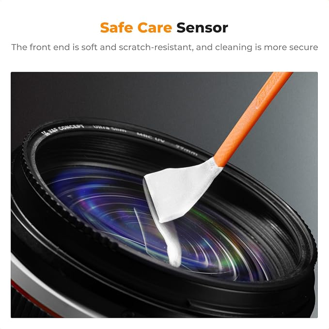 K&F CONCEPT 24mm Full Frame Sensor Cleaning Swab*10 + 20ml Sensor Cleaner, DSLR SLR Digital Camera CMOS and CCD Sensor Cleaning Swab Kits for Nikon Sony Canon Camera Clean - Image 5