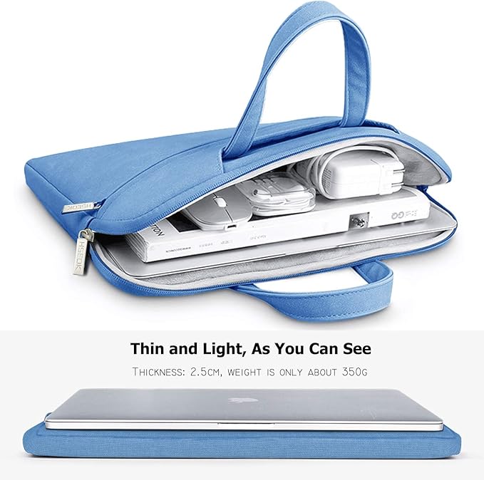 Hseok 17.3 Inch Laptop Shoulder Bag, Water-Resistant & Shockproof Protective Computer Case Compatible with 17.3 inch Dell Asus HP Lenovo Acer MSI Notebooks,Light Blue