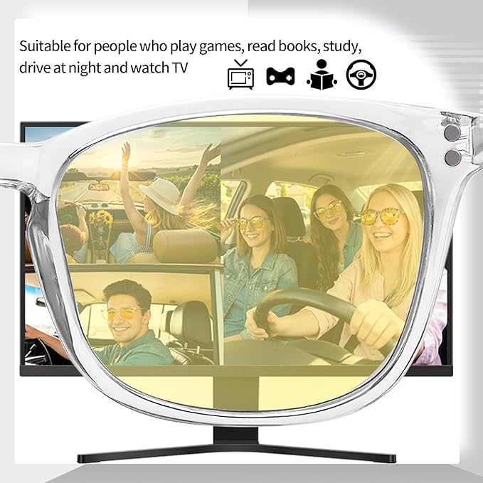 Polarized Sunglasses for Women Men, Night Driving Glasses Anti Glare Yellow Lens UV 400 for Day Night Use