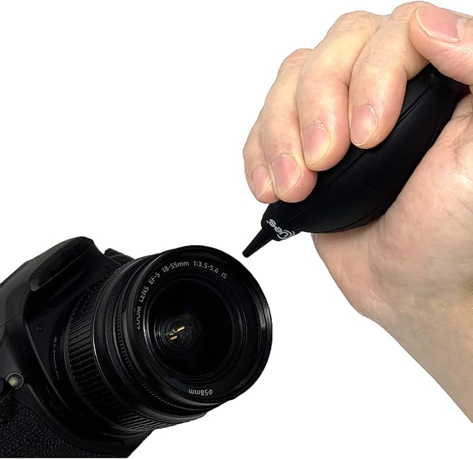 UES Camera Air Blower Dust Blaster for DSLR, SLR, Mirrorless Camera Lens & Sensor Cleaning | Premium Rubber Squeeze Bulb Dust Pump for Keyboards, Watches, Coffee Grinders & Electronics - Black - Image 7