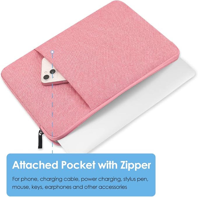 ProElife 13-Inch Laptop Sleeve Case for 2026-2022 MacBook Air 13.6 inch M5 M4 M3 M2 & MacBook Neo 13'' A18 Pro, Pro 13'' M2 Chip Accessory Water-Resistant Bag Traveling Carry Cover Case (Pink)