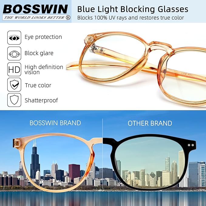 Blue Light Blocking Glasses for Women/Men - 4-Pack Computer Reading/Gaming/TV/Phone Glasses, Anti-Glare