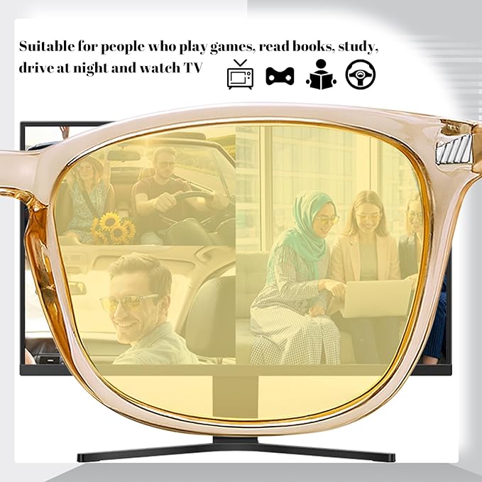 Polarized Sunglasses for Women Men, Night Driving Glasses Anti Glare Yellow Lens UV 400 for Day Night Use