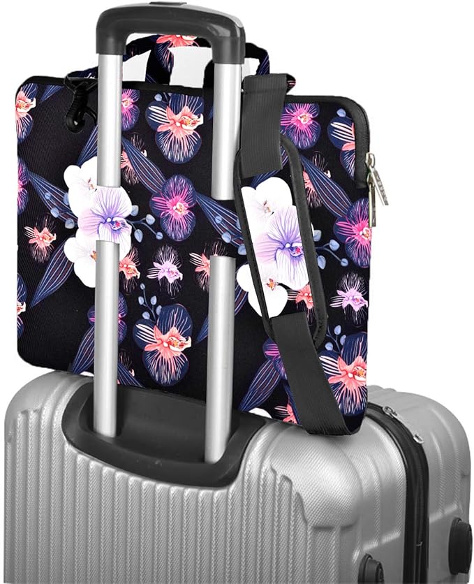 Hseok Laptop Shoulder Bag 13 13.3 14 Inch Case Compatible with MacBook Pro/Neo 14" M5/M4/M3/M2/M1,Mac Air/pro/Neo 13" and Most 13 13.3 14 Notebooks,Spill-Resistant Briefcase,Jellyfish Flower
