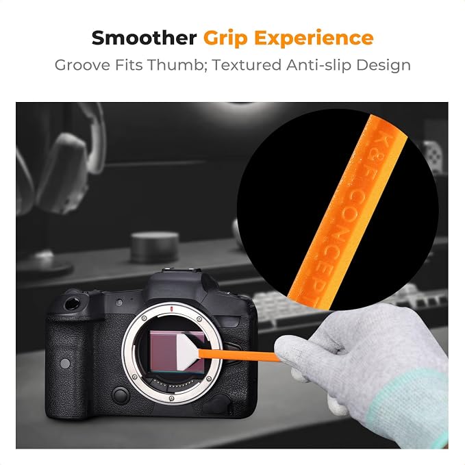 K&F CONCEPT 24mm Full Frame Sensor Cleaning Swab*10 + 20ml Sensor Cleaner, DSLR SLR Digital Camera CMOS and CCD Sensor Cleaning Swab Kits for Nikon Sony Canon Camera Clean - Image 4