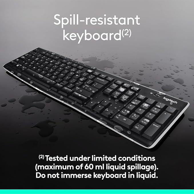 Logitech MK270 Wireless Keyboard and Mouse Combo for Windows,2.4 GHz,8 Multimedia Keys,PC,Laptop,Wireless Keyboard Compact Mouse Combo - Black,(Pack of 4)