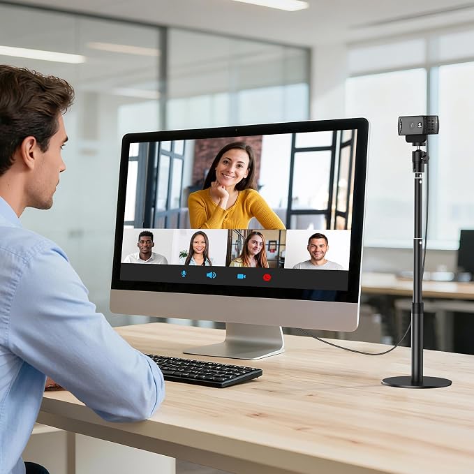 InnoGear Webcam Stand, 31" Telescopic Webcam Mount Vlogging Stick with Phone Holder Web Cam Stand for Logitech Webcam C922 C930e C920S C920 C615 C960 C920x BRIO 4K NexiGo N60, Phones, Cameras - Image 7