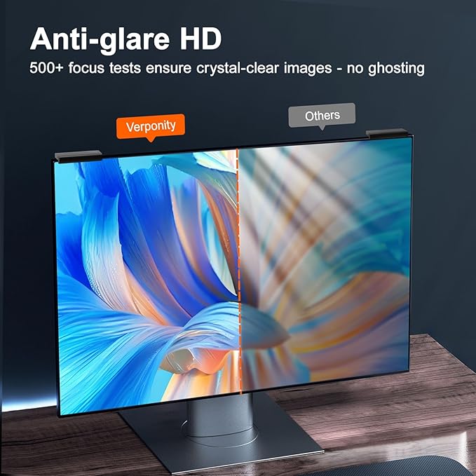 2 Pack 27 Inch Computer Privacy Screen Filter, 9H Hardness Anti-Scratch Shield for 27" Widescreen Monitor(16:9), Hanging Design for Open Office & Cubicle, Reduce Blue Light & Eye Strain