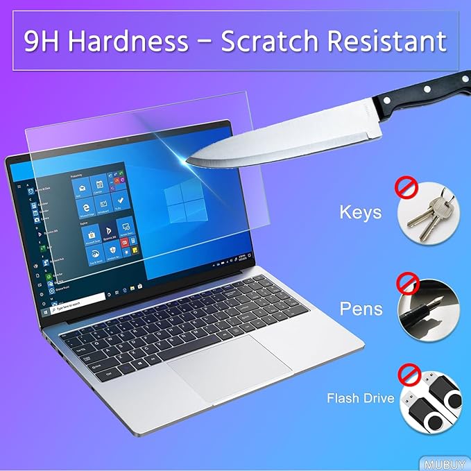 (2 Pack ) 14.5" Laptop Tempered Glass Screen Protector for 14.5 Inch HP/Dell/Lenovo/Acer/Samsung 14.5" 16:10 Laptop 9H Hardness, Ultra Clear Scratch Resistant Anti-Fingerprint (W 312 x H 195 mm)