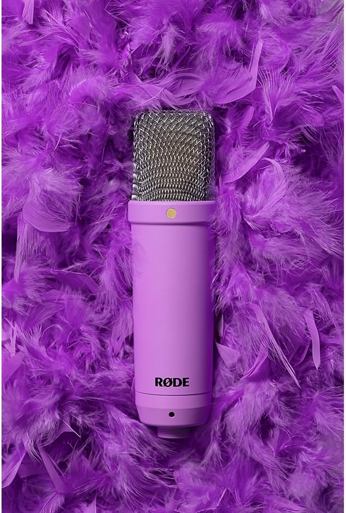 RØDE NT1 Signature Series Large-Diaphragm Condenser Microphone with Shock Mount, Pop Filter and XLR Cable for Music Production, Vocal Recording, Streaming and Podcasting (Purple)