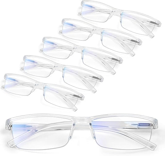 Gaoye 6 pack Executive Style Reading Glasses Men - Durable Readers with Blue Light Filtering - Comfortable Fit with TR90