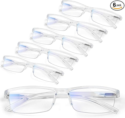 Gaoye 6 pack 3.5 Executive Style Reading Glasses Men - Durable Readers with Blue Light Filtering- Comfortable Fit with TR90 Frames
