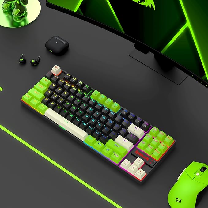 Redragon K552BGC-M TKL 80% Gaming Keyboard, Magnetic Linear Switches, 8000Hz Polling Rate, 14 RGB Backlight Modes, Hot-Swappable Keys, Compact Wired Mechanical Keyboard for PC Gamers