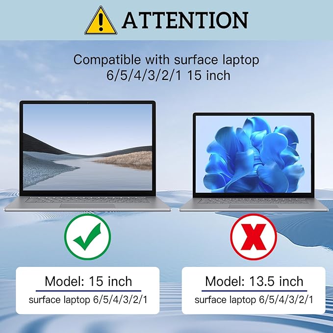 ZOEAGG Privacy Screen for Surface Laptop 15 Inch, for Removable Microsoft Surface Laptop 6/5/4/3/2/1, Reusable, Easy Installation, Anti-Spy Privacy Filter, Anti-Glare, Blue Ray Reduction