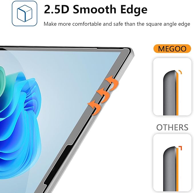 Megoo Screen Protector for Microsoft Surface Pro 11/10 (2024) - Also Fits Surface Pro 9, Pro 8, and Pro X (13 inch) - Tempered Glass/High Sensitivity/Support Surface Pen/Smooth Touch, 2 Pack