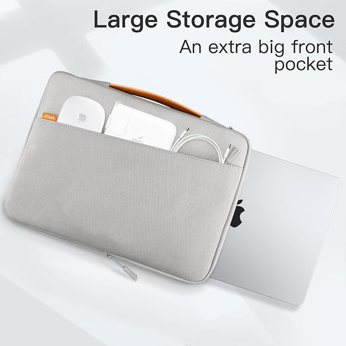 JETech Laptop Sleeve for 15-Inch MacBook Air (M2-M5, 2023-2026), MacBook Pro 15/16-Inch (M1-M5, 2019-2026), Bag Case with Portable Handle and Pocket (Light Grey)