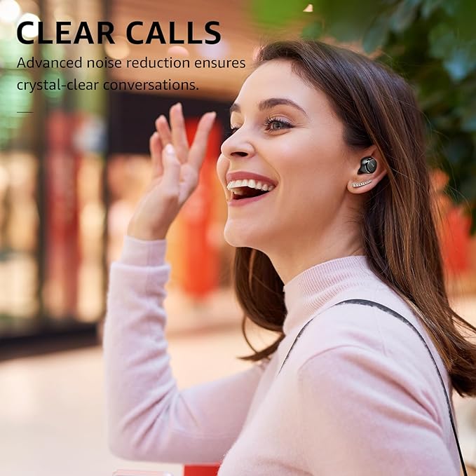 TOZO Wireless Earbuds Build in Mic Clear Calls Ergonomic Light Weight Bluetooth 5.3 in Ear Headphones Waterproof Premium Stereo Sound Ear Buds 30H Playtime with 32 EQs via APP