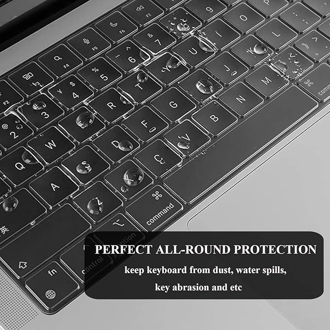EooCoo Case Compatible with MacBook Pro 14 inch M5 2026-2021 M4 M3 M2 M1 Pro/Max Chip, Hard Shell Cases with Keyboard Cover, Screen Protector - Crystal Clear