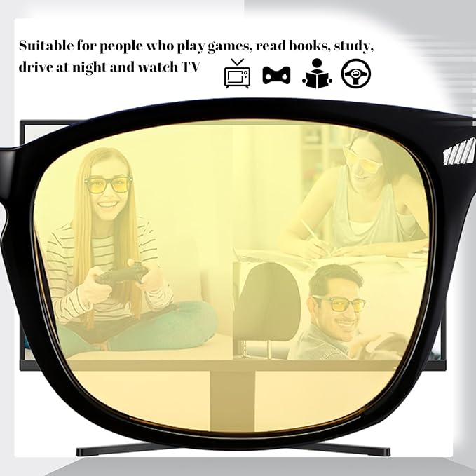 Polarized Sunglasses for Women Men, Night Driving Glasses Anti Glare Yellow Lens UV 400 for Day Night Use