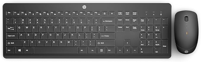 HP 230 Wireless Mouse and Keyboard Combo - 2.4GHz Wireless Connection - Long Battery Life - Durable & Low-Noise Design - Windows & Mac OS - Adjustable 1600 DPI - Numeric Keypad (18H24AA#ABA)
