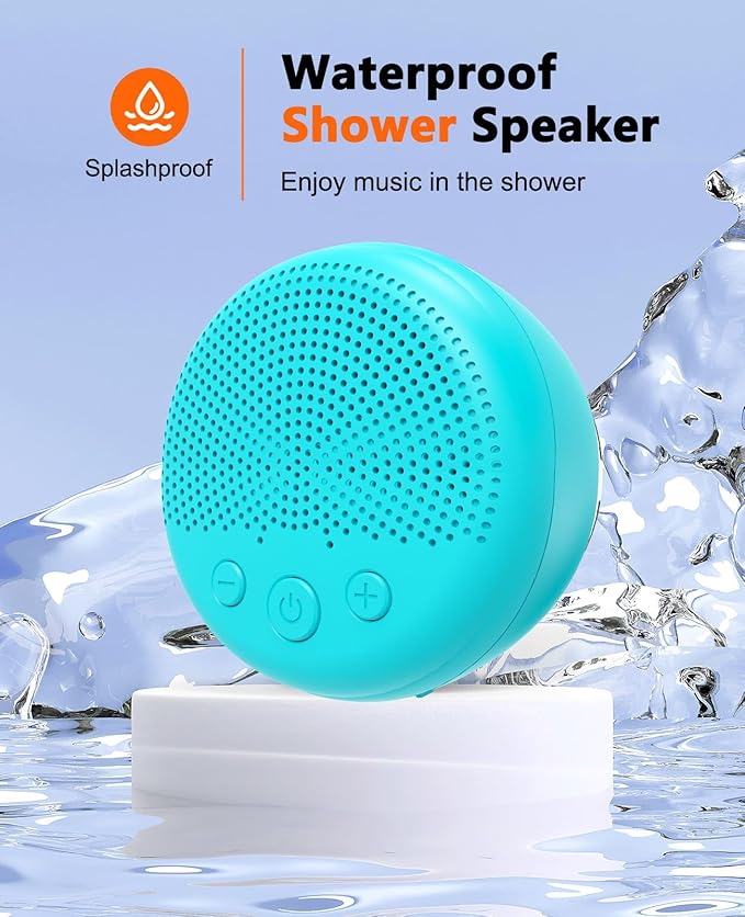 LENRUE Shower Speaker, Bluetooth Waterproof Speaker Wireless, Portable Speakers with Clear Loud Sound, Suction Cup, Lanyard, Ideas Gifts