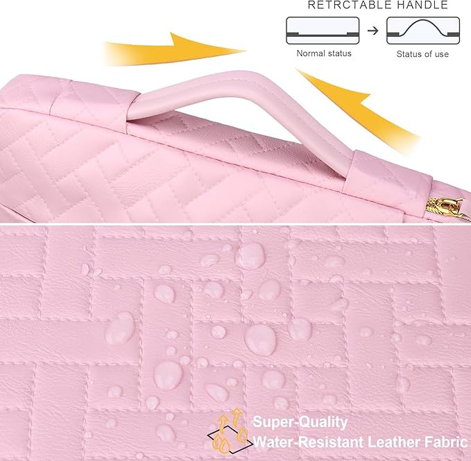 Lacdo 360° Protective Laptop Sleeve Case for 14 inch New MacBook Pro M5 Pro/Max A3426 A3427 (2026), M5/M4/M3/M2/M1 A3434 A3112 A3401 A3185 A2918, 13.8 inch Surface Laptop Computer Bag, Sakura Pink