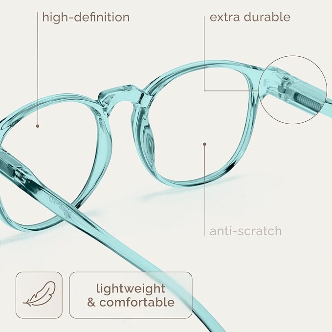 IBOANN Chic & Comfy Blue Light Glasses for Women - 3-Pack Round Frames, Screen-Ready Style with UV Protection Coating