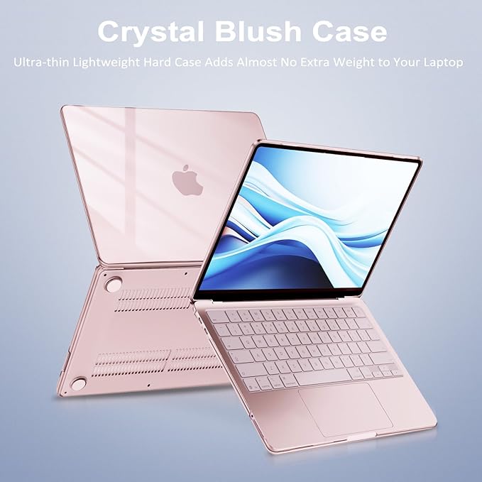 MOSISO Compatible with MacBook Neo Case 13 inch 2026 Release Model A3404 with A18 Pro Chip, Ultra-Thin Protective Crystal Hard Shell Case&Keyboard Cover&Screen Protector, Blush