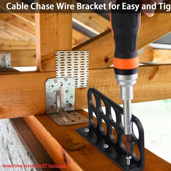100Pack Cable Chase Wire Bracket, Cable Support Wire Bracket Holder for NMB Electrical Cord Organized Management,Labor&Time Saving,1" with 10 Hole Design - Image 6