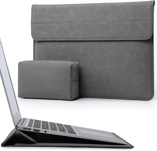 HYZUO 13.3-14 Inch Laptop Sleeve Case with Stand Feature for MacBook Pro 14 M5/M4/M3/M2/M1 2026-2021, MacBook Pro/Air 13.3, 13.5" 13.8" Surface Laptop, HP Spectre X360 13/14, Dark Gray