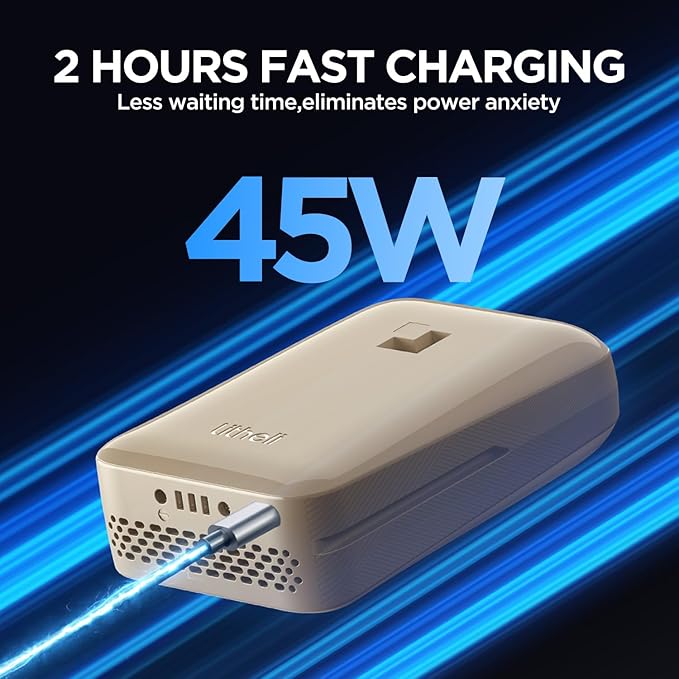 LiTHELi Portable Charger 2.0Ah Lithium Batteries 45W Max Power Bank, Suit for All U20 Power Tools and Outdoor Power Equipment（Yellow）