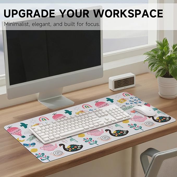 AUPET Leather Desk Pad Blotter Mat, Large Mouse Pad, Non-Slip Waterproof Desk Writing Pad Protector, Desk Decor for Office，Home，Gaming (Always Grateful, 35.4X15.7 inch)