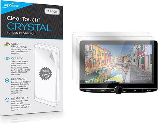 BoxWave Screen Protector Compatible with Kenwood DMX1057XR - ClearTouch Crystal (2-Pack), HD Film Skin - Shields from Scratches