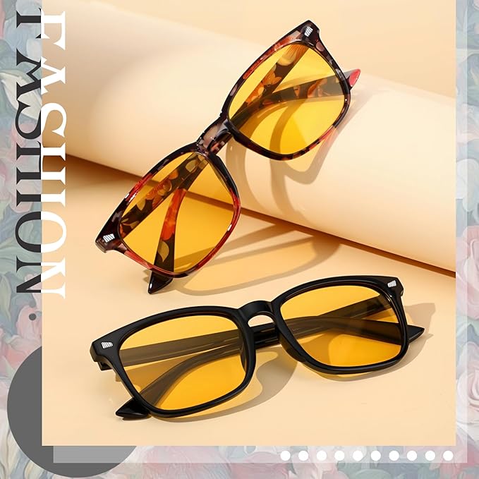 Polarized Sunglasses for Women Men, Night Driving Glasses Anti Glare Yellow Lens UV 400 for Day Night Use
