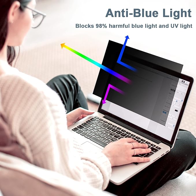 IPROKKO Laptop Privacy Screen 17.3 Inch for HP Dell Acer Asus Lenovo Thinkpad Envy Xps, 16:9 Aspect Removable 17.3in Anti Blue Light Glare Privacy Filter, Anti Spy Computer Monitor Security Protector